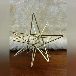 3D faceted STAR centerpiece gold tone
